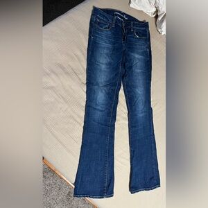 Classic Blue Women's Jeans.American Eagle,skinny kick,super stretch,size 8 long